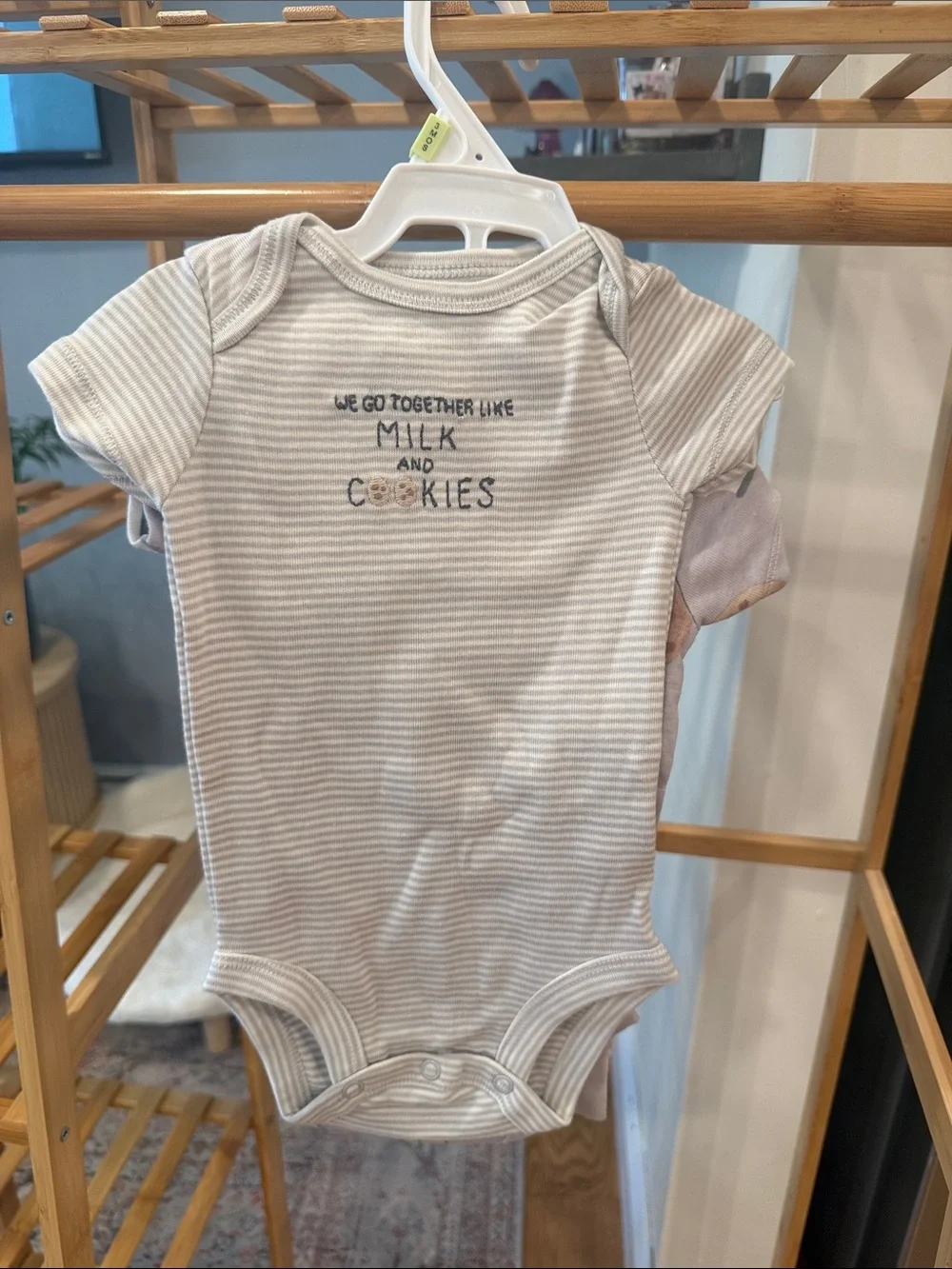 Carter's Cream and White Striped 'Milk and Cookies' Baby Three Piece set